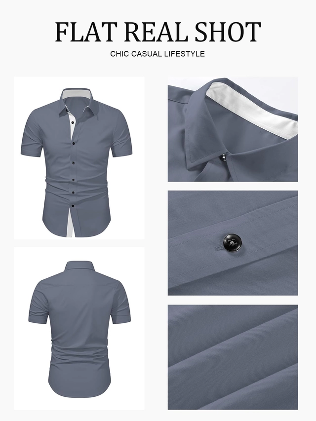 Cămașă casual cu mânecă scurta pentru bărbați marimea 2XL [5]