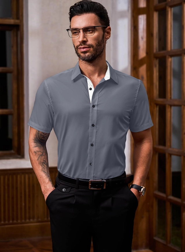 Cămașă casual cu mânecă scurta pentru bărbați marimea 2XL [2]