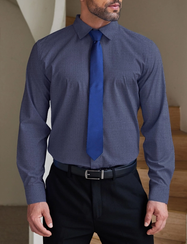 Cămașă casual cu mânecă lunga pentru bărbați, nasturi ascunsi, S [3]