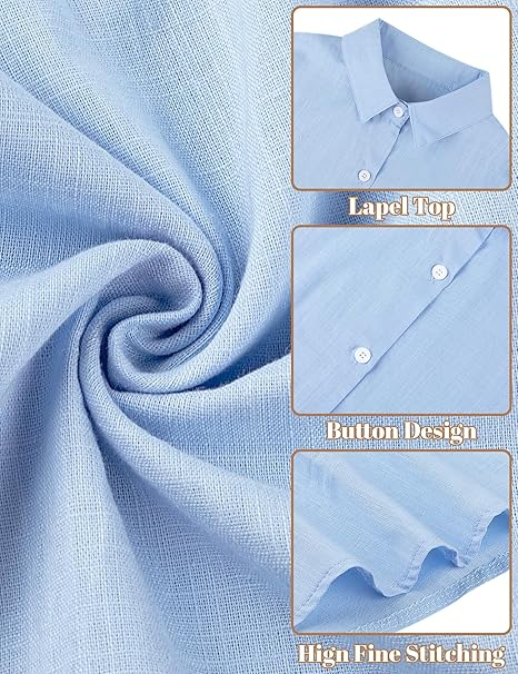 Cămașă de vara pentru femei, subtire, lejera, albastra L [4]