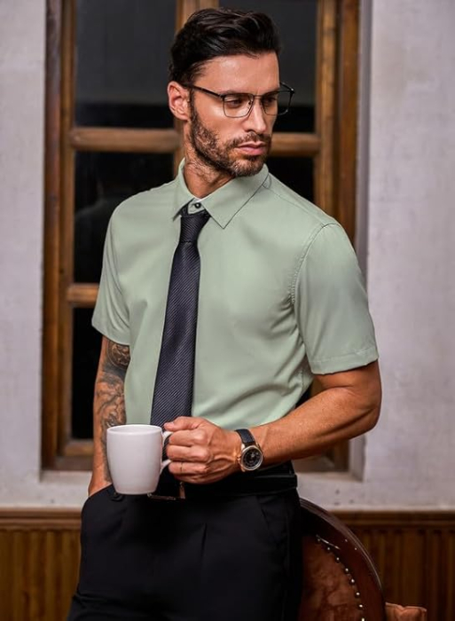 Cămașă casual cu mânecă scurta pentru bărbați marimea XL [4]