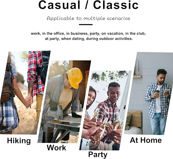 Cămașă Flanel Bărbați în Carouri, Călduroasă, Croi Lejer, 2 Buzunare cu Nasturi, negru/verde 2XL [3]