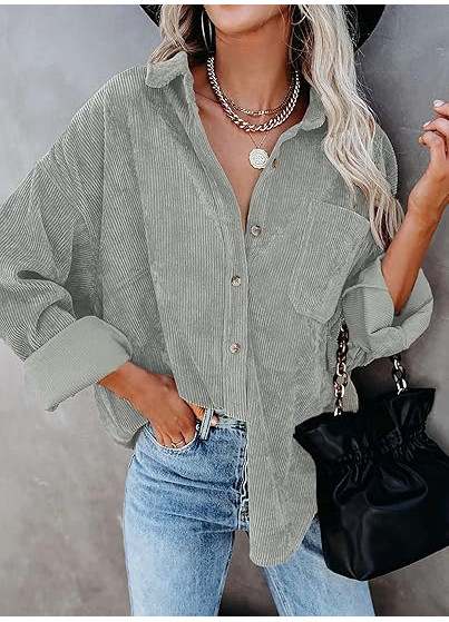 Camasa larga cu maneca lunga pentru femei gri L [2]