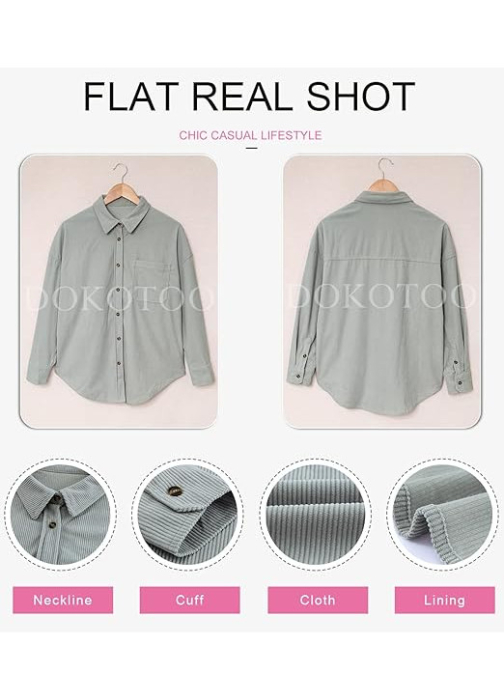 Camasa larga cu maneca lunga pentru femei gri L [5]