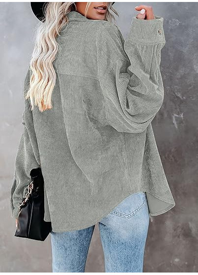 Camasa larga cu maneca lunga pentru femei gri L [3]