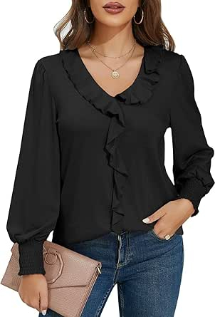 Bluza lejeră cu mânecă lunga pentru femei, neagra 2XL [1]