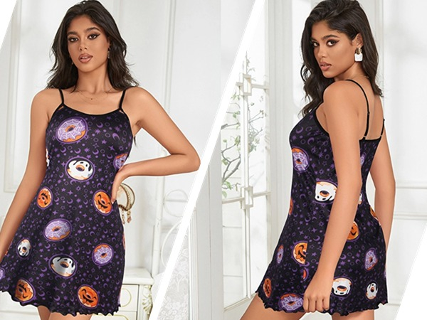 Rochie lejera de somn pentru femei, din material moale XL-2XL [5]