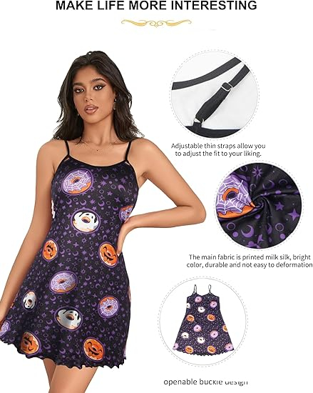 Rochie lejera de somn pentru femei, din material moale XL-2XL [3]