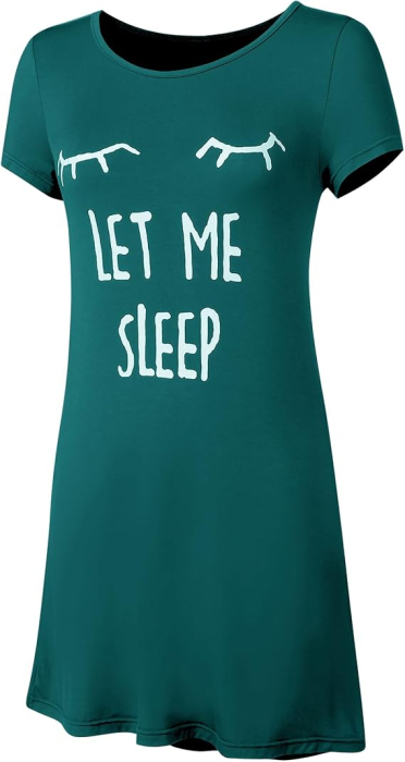 Camasa lejera de somn pentru femei, din material moale, verde S [5]