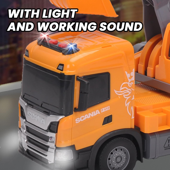 Excavator in miniatura cu lumini si sunete, scara 1:64 [4]