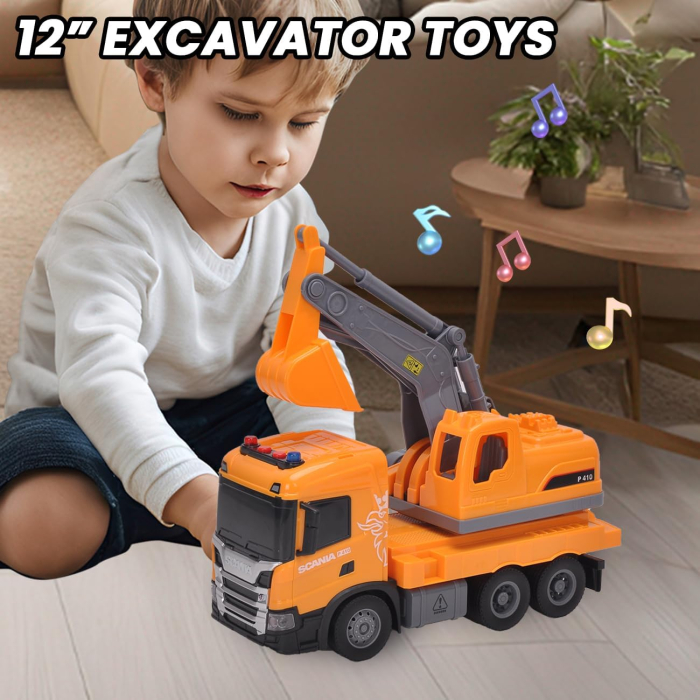 Excavator in miniatura cu lumini si sunete, scara 1:64 [2]