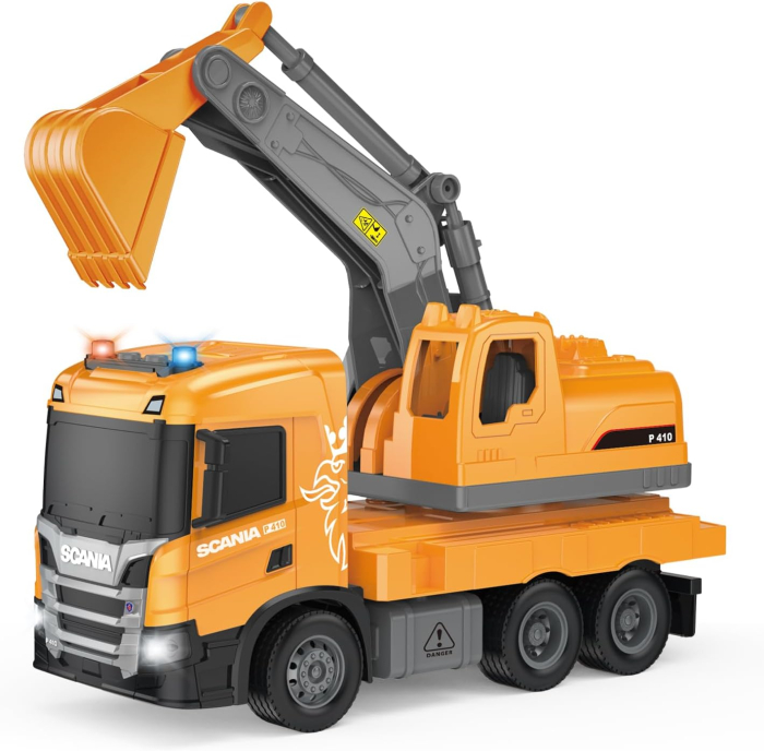 Excavator in miniatura cu lumini si sunete, scara 1:64 [1]
