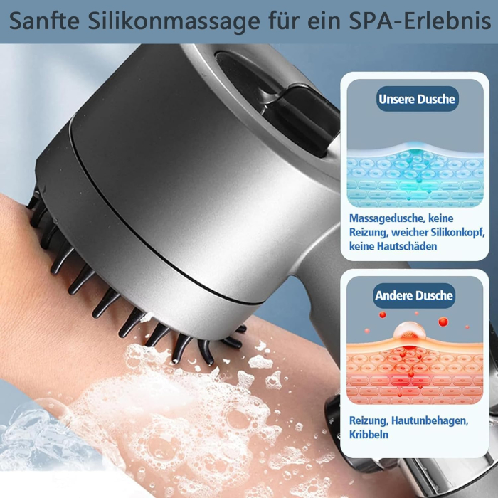 Cap de dus cu 3 moduride jet, presiune mare, cu furtun de 1.5 m, negru [3]