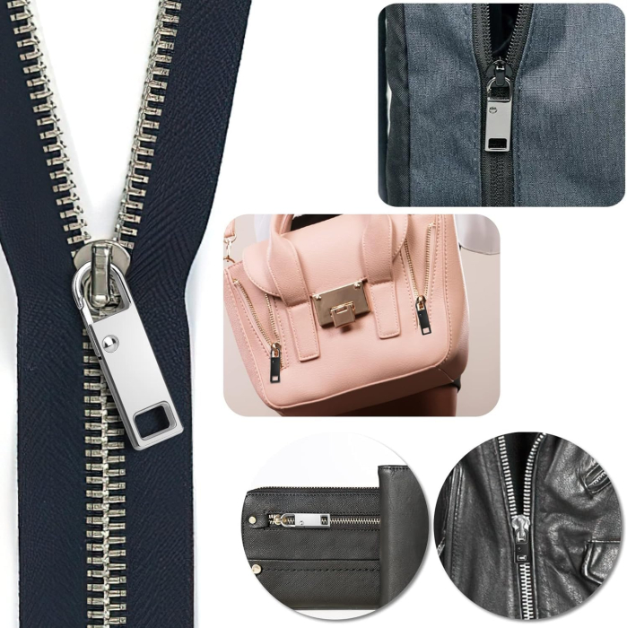 Capete metalice de fermoare, 5 argintii, 5 negre si 24 tragatoare multicolore [2]