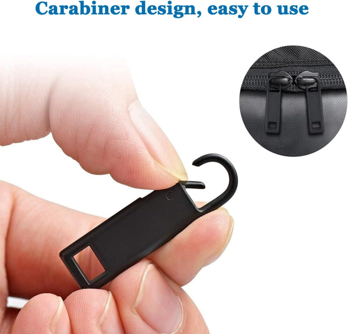 Capete metalice de fermoare, 5 argintii, 5 negre si 24 tragatoare multicolore [4]