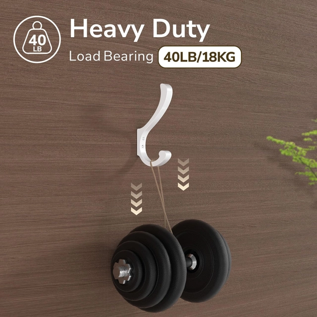 Carlige albe din metal pentru baie, hol, bucatarie, 6 bucati cu accesorii [4]