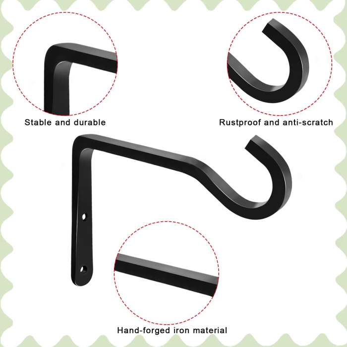 Carlige negre din otel inoxidabil pentru ghivece suspendate, set 2 bucati cu accesorii [3]