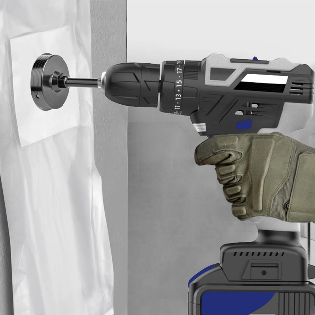 Carota pentru beton 110 mm dinți XXL, negru cu extensie SDS plus de 220 mm și burghiu central cu 4 caneluri 8x110 mm [3]