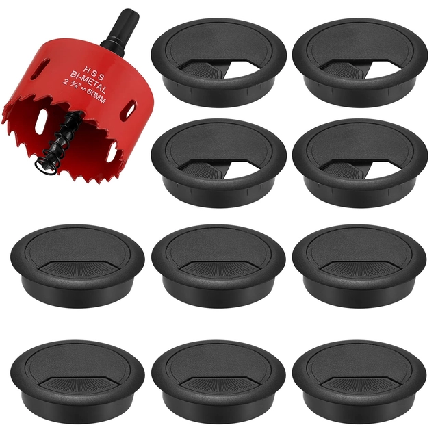 Carota pentru lemn si metal de 60mm cu 10 treceri negre de cabluri [1]