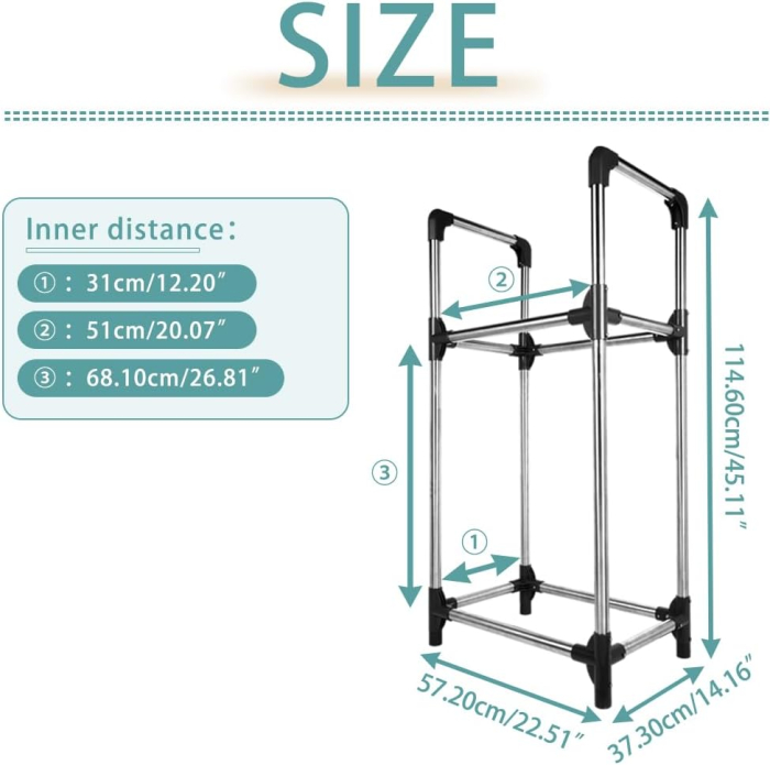 Raft demontabil pe 2 niveluri pentru depozitare 4 anvelope, 57.2x37.3x114.6cm [3]