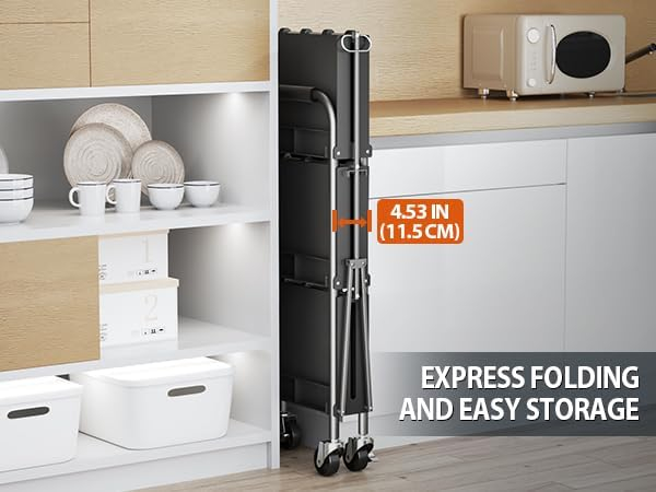 Carucior de lucru pliabil, 3 nivele, roti blocabile, maner ergonomic, accesorii [8]