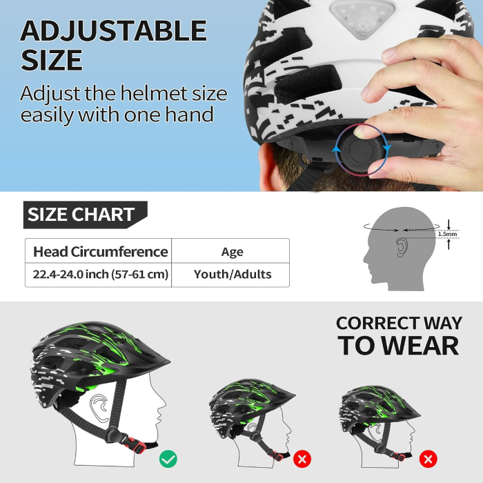 Cască Bicicletă TADPOLE, LED Spate, Vizieră Detașabilă, 57-61 cm [6]