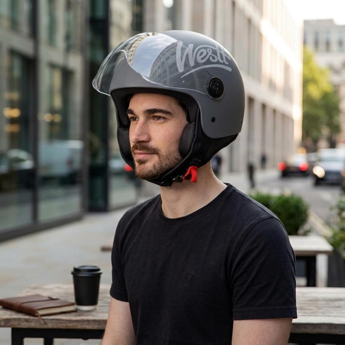 Casca protectie moped Gri marimea M [7]