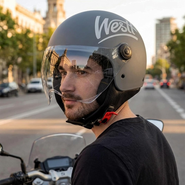 Casca protectie moped Gri marimea M [5]