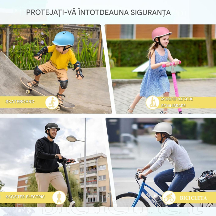 Casca de bicicletă pentru copii si bărbați, reglabilă, 7 canale de ventilație – albastru S [6]