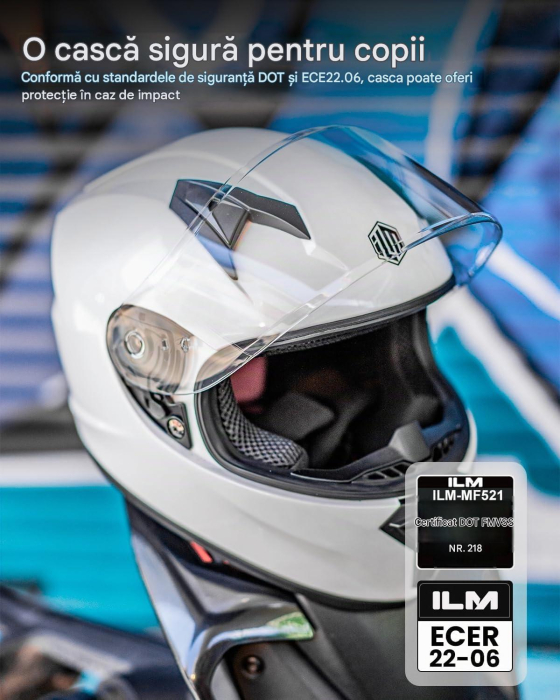 Cască Moto Integrală Copii ILM MF521, cu Vizieră, ECE 22.06, marimea L [2]