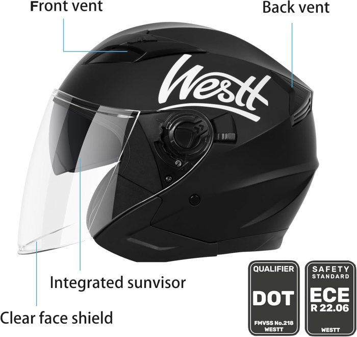Cască Moto Mărimea L W-001, ECE 22.05, Vizieră Dublă, ABS + EPS, 1200 g [2]