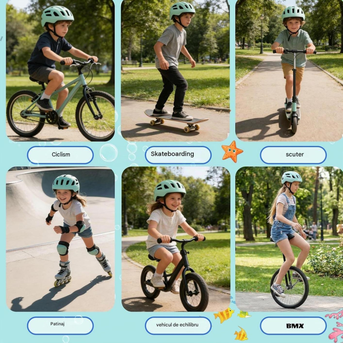 Cască Bicicletă Copii LIRENGUI, LED Spate Reîncărcabil, 19 Ventilații, Reglabilă, M, 51-54 cm [7]