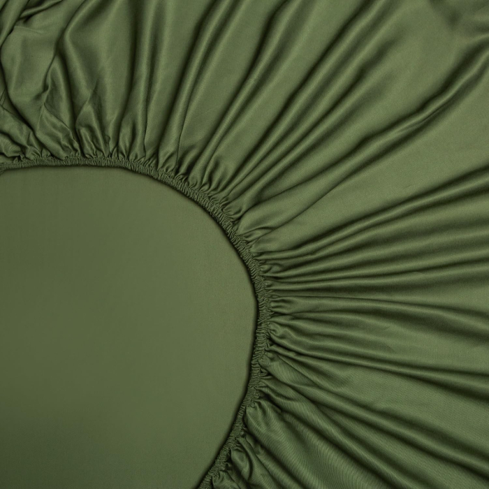 Cearsaf de pat gri, cu elastic, 180x200 cm + inaltimea bazei 25-30 cm, verde [6]