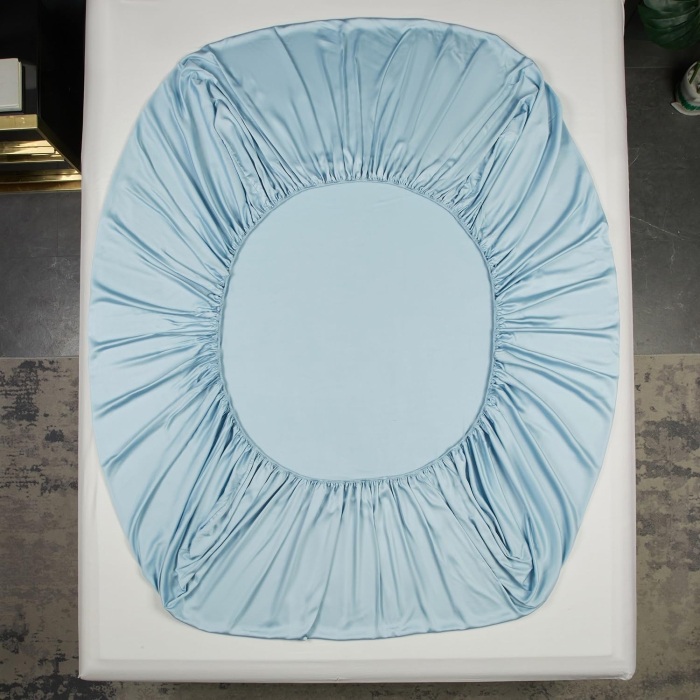 Cearsaf de pat bleu, cu elastic, 180x200 cm + inaltimea bazei 25-30 cm [6]