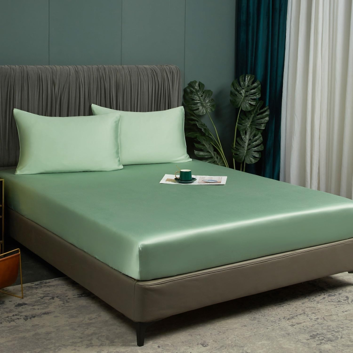 Cearsaf de pat verde, cu fermoar, 140x200 cm + inaltimea bazei 25-30 cm [2]