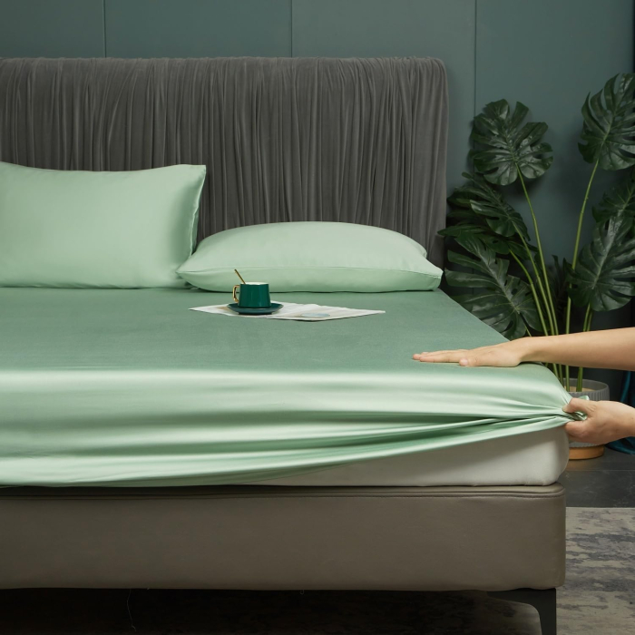 Cearsaf de pat verde, cu fermoar, 140x200 cm + inaltimea bazei 25-30 cm [3]