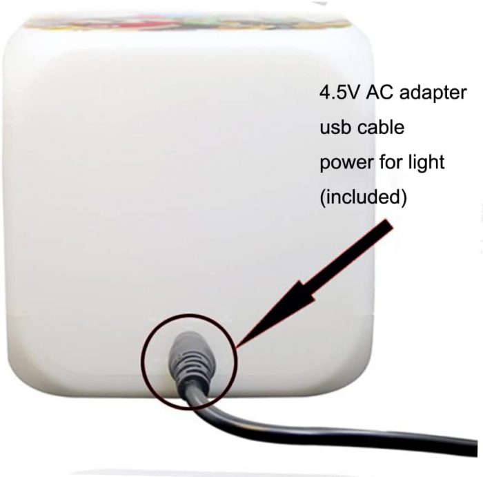 Ceas mic 7,8x7,8 cm, cub, cu alarma, iluminat LED 7 moduri, alimentare USB sau baterii [6]