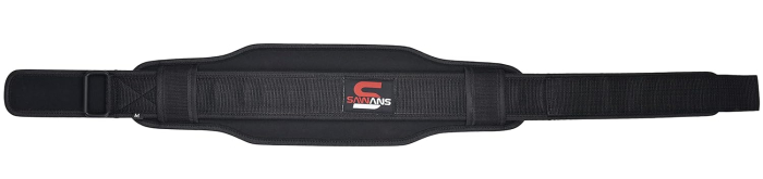 Centura de mijloc pentru ridicat greutati, dublă rezistență neopren 14 cm sprijin, neagra, L [3]