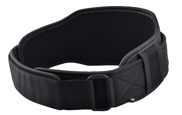 Centura de mijloc pentru ridicat greutati, dublă rezistență neopren 14 cm sprijin, neagra, L [6]