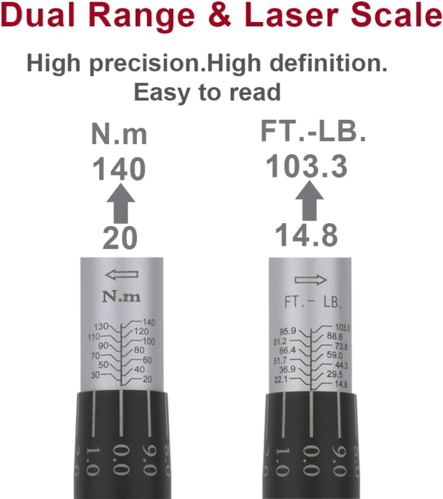 Cheie dinamometrica 20-140 Nm, eroare ± 3%,patrat 3/8", adaptoare 1/2" si 1/4", tubulare cadou [3]