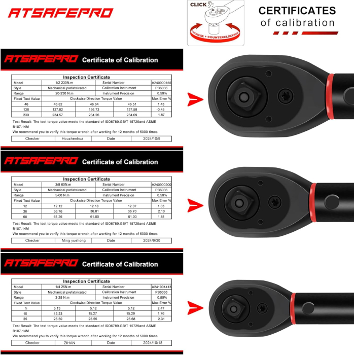 Set de Chei dinamometrice 1/4" 3/8" 1/2" – 3-25NM, 5-60NM, 20-230NM [3]