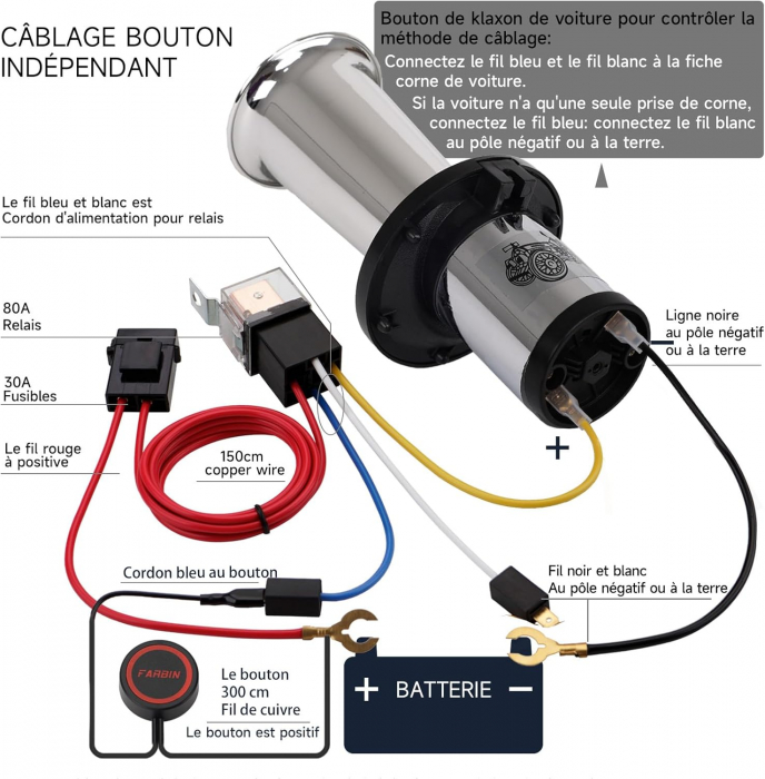Claxon suplimentar pentru masini clasice, tonuri argint [5]