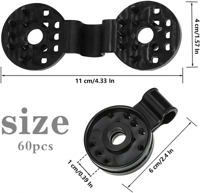 Cleme din plastic pentru fixare prelata de umbrire 40x55mm, set 60 bucati [2]