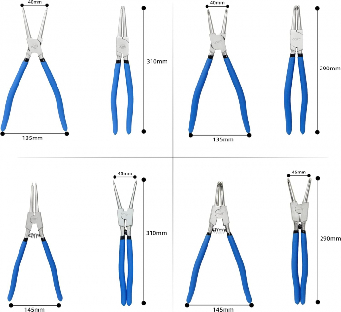 Clesti 4 bucati lungi 310 mm pentru sigurante elastice interior/exterior [3]