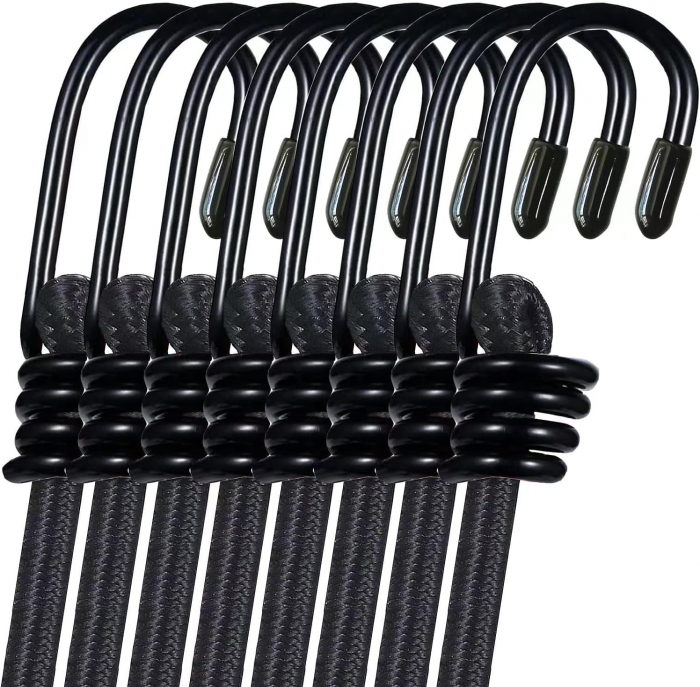 Coarda elastica pentru prindere, fixare, legare cu cleme-set 12 buc [3]