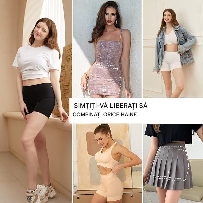 Colanti elastici scurti pentru sport femei, 4 bucati negri, L [3]