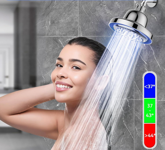 Cap de dus cu efect de ploaie și filtru, cu 7 moduri de jet și lumină LED [3]