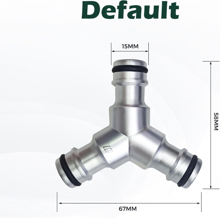 Conector de furtun 1/2", piesa Y, conexiune colectiva cu 2 cai pentru utilizarea simultana a unei singure surse de apa, SET 2 buc [3]