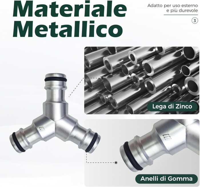 Conector de furtun 1/2", piesa Y, conexiune colectiva cu 2 cai pentru utilizarea simultana a unei singure surse de apa, SET 2 buc [2]