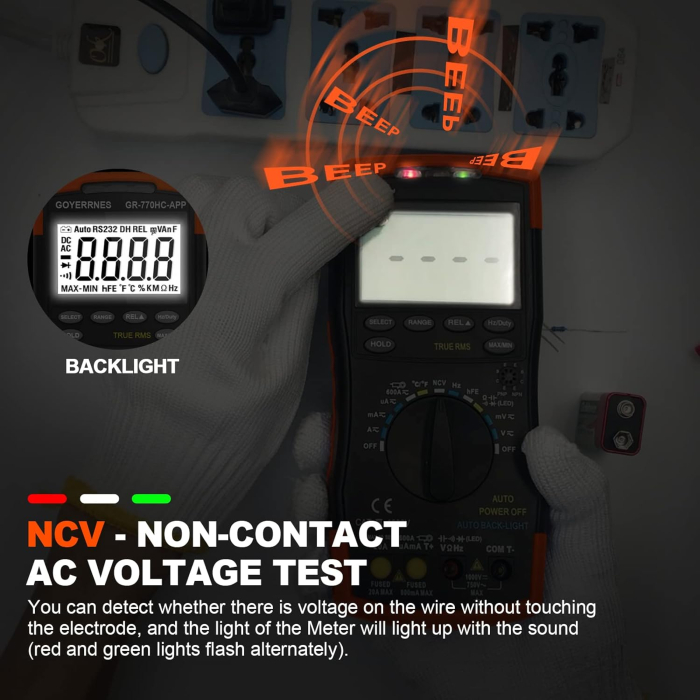 Multimetrul profesional :Test DC Voltage 60mV~1000V, AC Voltage 60mV ~ 750V, AC/DC Curent:600uA~600A, Capacitor:9.999nF~99.99mF, Frecvență: 9.99Hz~99MHz, Rezistență Range:600Ω ~ 60MΩ, Temperatura inte [3]